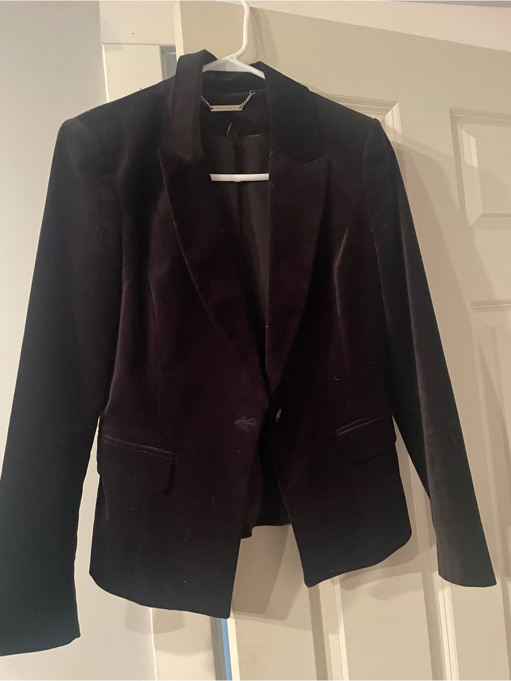 White House Black Market Women’s Velvet Blazer Jacket - Black